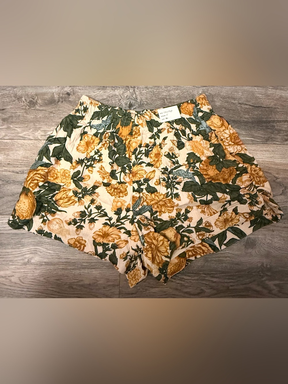 NWT Abercrombie & Fitch Floral Lined Linen Women's Shorts